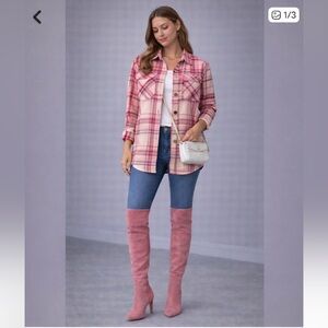 Maurices Pink and Cream Striped Top